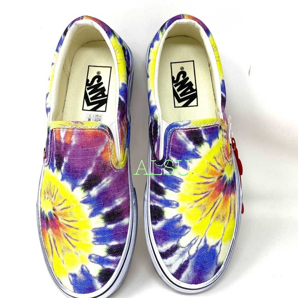 🎁 Santa’s Special 🎄 VANS Vans Classic Slip On Washed Tie-Dye Men’s VN0A4U3819X - Picture 5 of 8